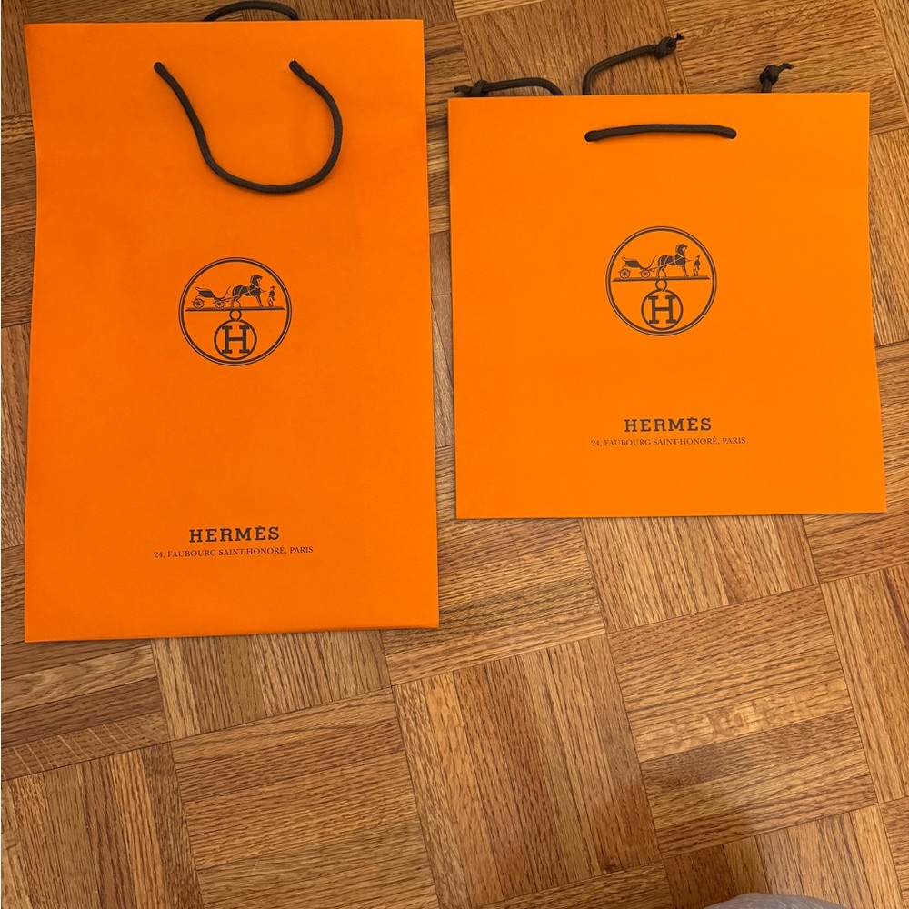 Hermes Orange Shopping Bags Signature Style